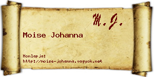 Moise Johanna névjegykártya